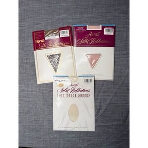 Lot of 3 | Vintage VTG Hanes Silk Reflections Pantyhose | Size CD
